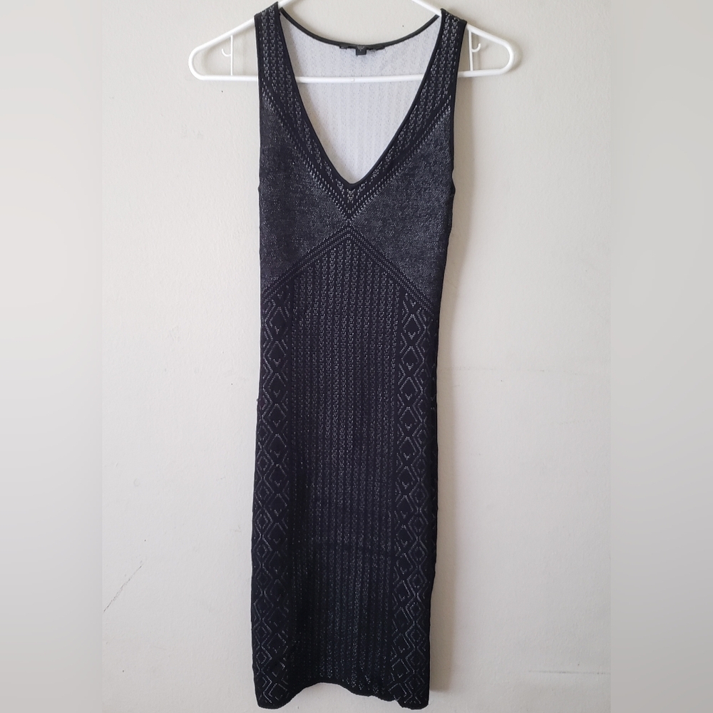 Black Sleeveless V-Neck Knit Maxi Dress